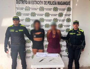 Policía Nacional captura en flagrancia a dos mujeres tras una riña en Magangué